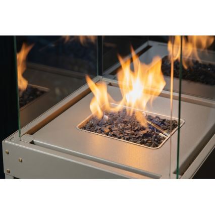 Brilagi - Außen-Gaskamin FLARO GAS 142x36 cm 8kW 1xAAA beige + Schutzabdeckung