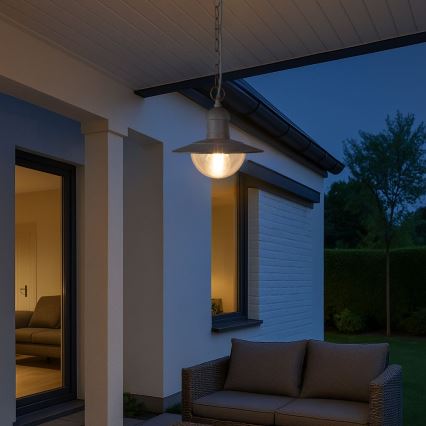 Brilagi - Außen-Pendelleuchte MOLDE 1xE27/60W IP44 weiß/Patina