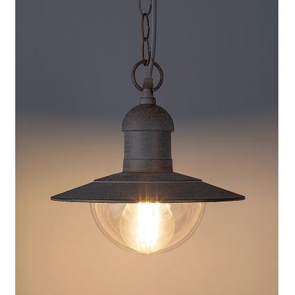 Brilagi - Außen-Pendelleuchte MOLDE 1xE27/60W IP44 weiß/Patina