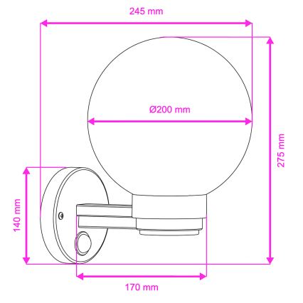 BRILAGI - Außen-Wandleuchte mit Bewegungsmelder HARBOR 1xE27/40W/230V IP33 anthrazit/weiß