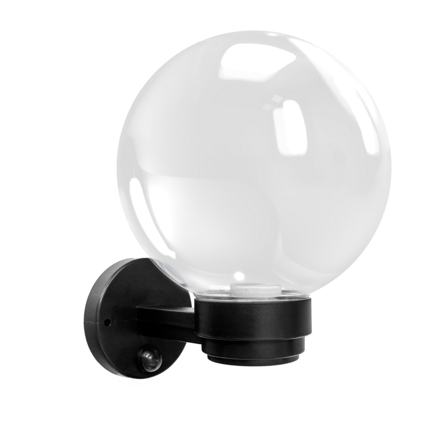 Brilagi - Außenwandleuchte mit Bewegungsmelder HARBOR 1xE27/40W/230V IP33 schwarz/transparent