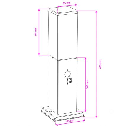 Brilagi - Außenleuchte mit Sensor NOVA 1xE27/15W/230V 40 cm IP44 schwarz