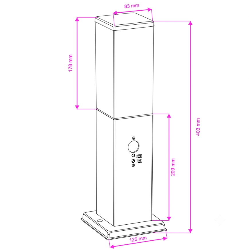 Brilagi - Außenleuchte mit Sensor NOVA 1xE27/15W/230V 40 cm IP44 schwarz