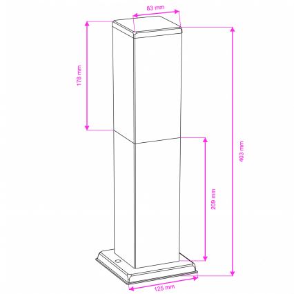 Brilagi - Außenleuchte NOVA 1xE27/15W/230V 40 cm IP44 Anthrazit
