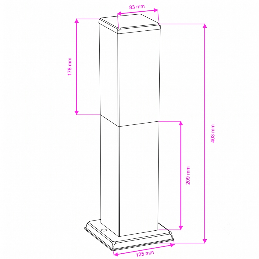 Brilagi - Außenleuchte NOVA 1xE27/15W/230V 40 cm IP44 Anthrazit