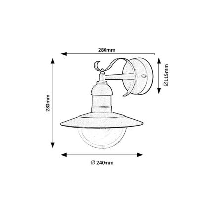 Brilagi - Außenwandleuchte MOLDE 1xE27/60W/230V IP44 schwarz