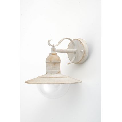 Brilagi - Außenwandleuchte MOLDE 1xE27/60W/230V IP44 weiß/patina