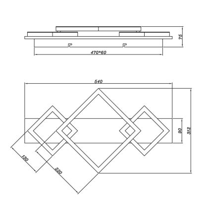 Brilagi - AXIS I LED Soffitto Lampada/24W/230V