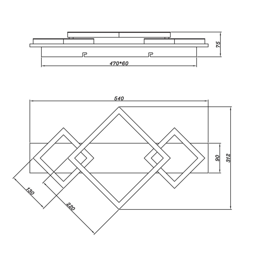 Brilagi - AXIS I LED Soffitto Lampada/24W/230V