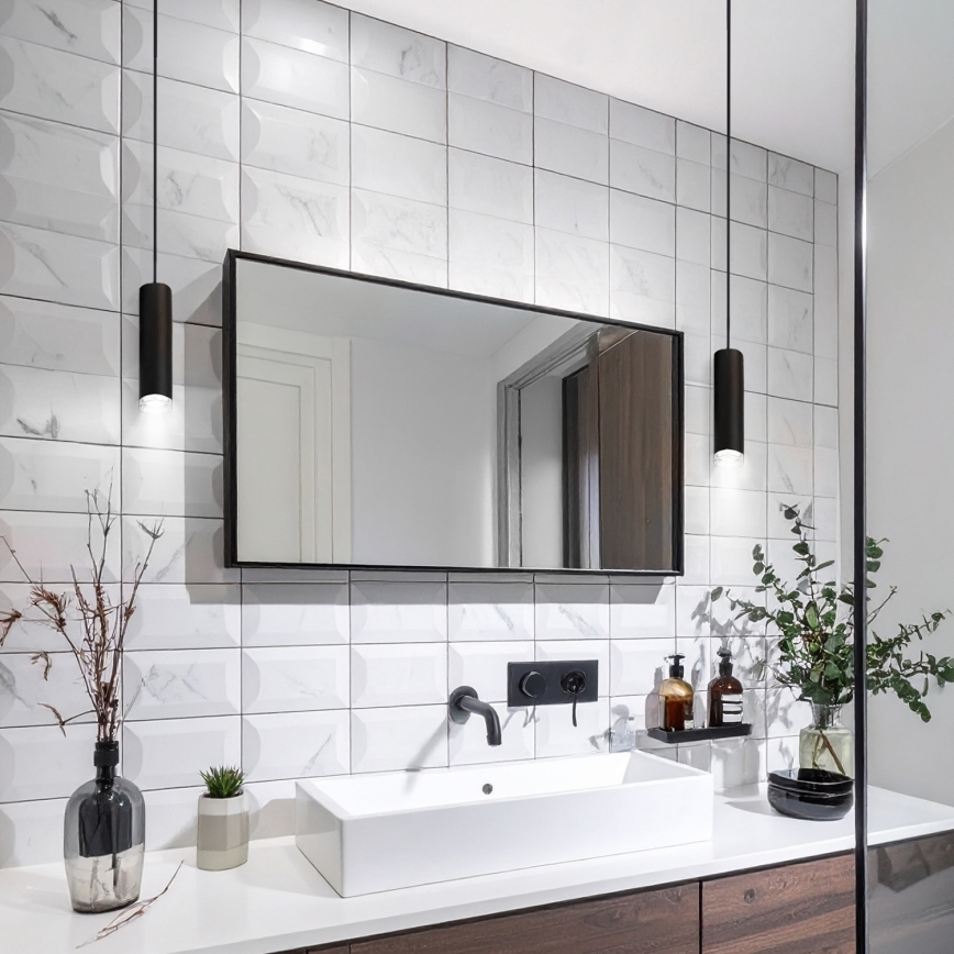 Brilagi - Badezimmer-Hängeleuchte SELE AQUA 1xGU10/30W/230V IP44 schwarz