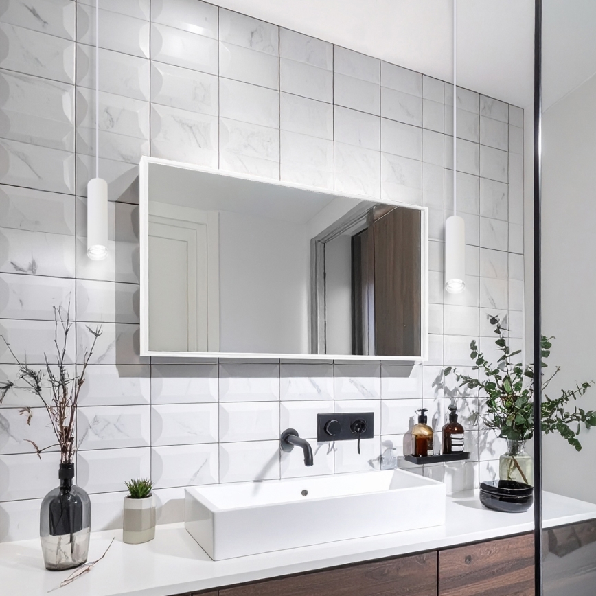 Brilagi - Badezimmer-Hängeleuchte SELE AQUA 1xGU10/30W/230V IP44 weiß