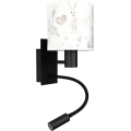 Brilagi - BOBO Verstellbare LED-Kinder-Wandleuchte 1xE27/25W/230V + LED/3W schwarz/weiß, mit Häschen