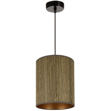 Brilagi - Hängeleuchte an Kabel BOSTON ROLLER 1xE27/15W/230V Ø 21 cm Stroh Braun/Gold