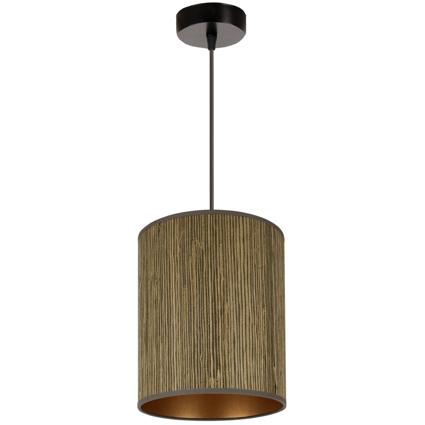 Brilagi - Hängeleuchte an Kabel BOSTON ROLLER 1xE27/15W/230V Ø 21 cm Stroh Braun/Gold