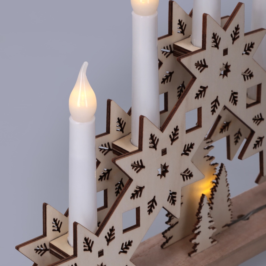 BRILAGI - bougeoir de Noël à LED 5xLED/2xAA beige