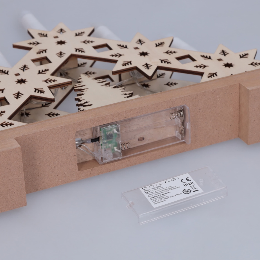 BRILAGI - bougeoir de Noël à LED 5xLED/2xAA beige