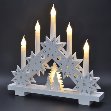 Brilagi - Bougeoir de Noël à LED 5xLED/2xAA
