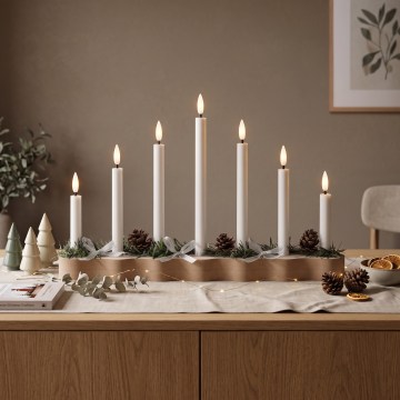 BRILAGI - Bougeoir de Noël à LED 7xLED/2xAA beige/blanc