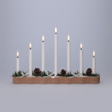 BRILAGI - Bougeoir de Noël à LED 7xLED/2xAA beige/blanc