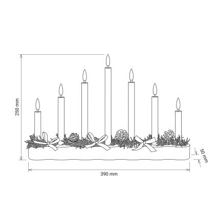 BRILAGI - Bougeoir de Noël à LED 7xLED/2xAA beige/blanc