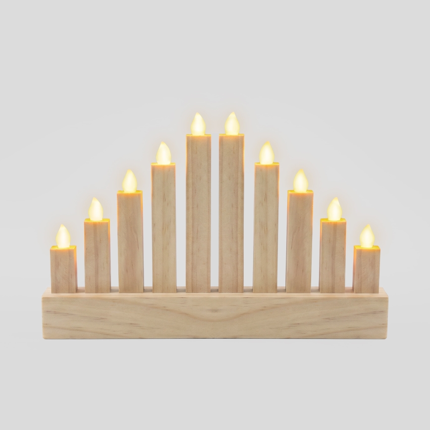 BRILAGI - Bougeoir de Noël en bois à LED 10xLED/2xAA