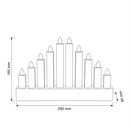 BRILAGI - Bougeoir de Noël en bois à LED 10xLED/2xAA