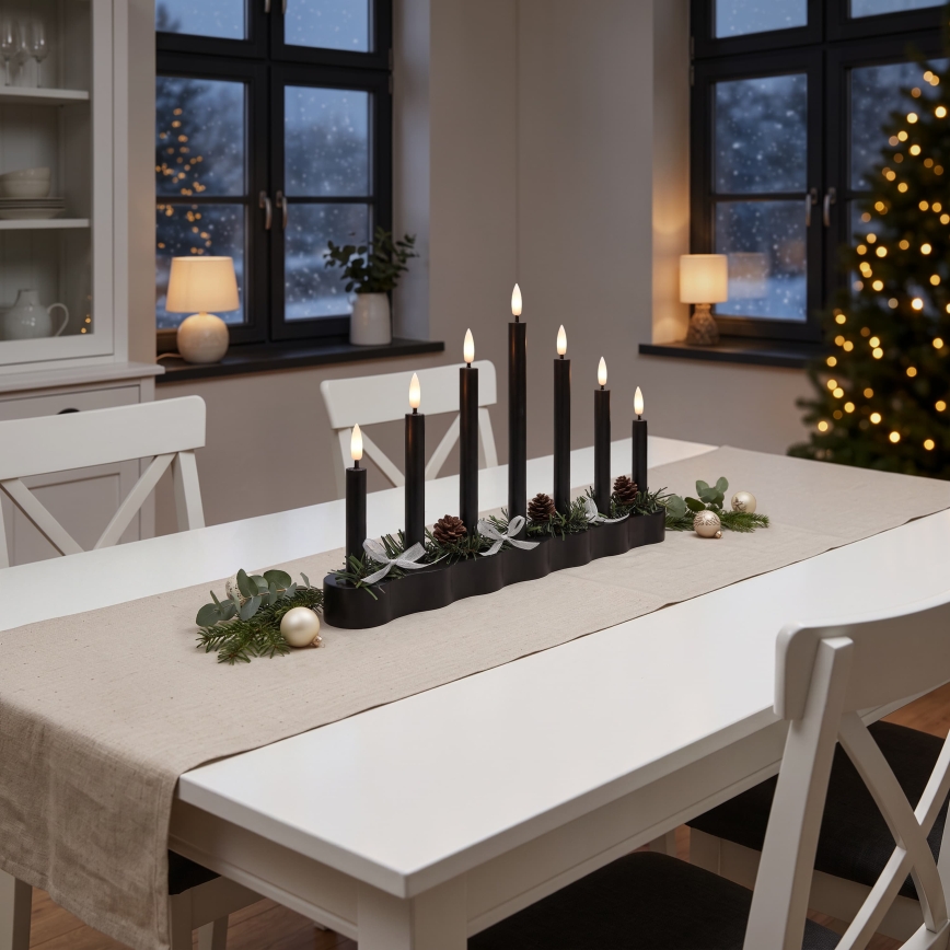 BRILAGI - Bougeoir de Noël LED 7xLED/2xAA noir