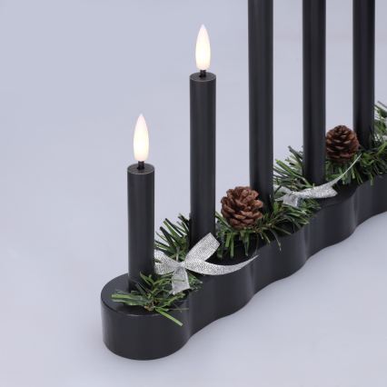 BRILAGI - Bougeoir de Noël LED 7xLED/2xAA noir