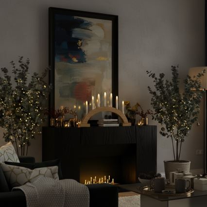 Brilagi - Bougeoir de Noël LED décoratif 7 LED / 2 piles AA, 28 × 45 cm