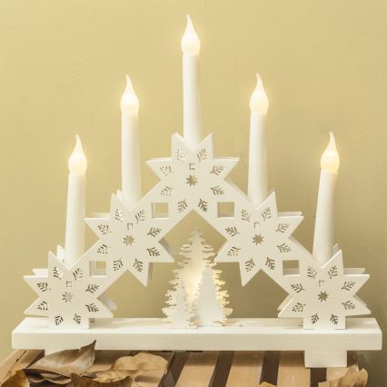 BRILAGI - Bougeoir LED de Noël 5xLED/2xAA blanc