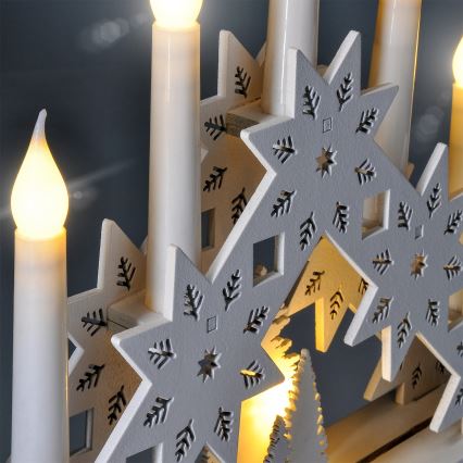 BRILAGI - Bougeoir LED de Noël 5xLED/2xAA blanc