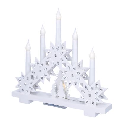 BRILAGI - Bougeoir LED de Noël 5xLED/2xAA blanc