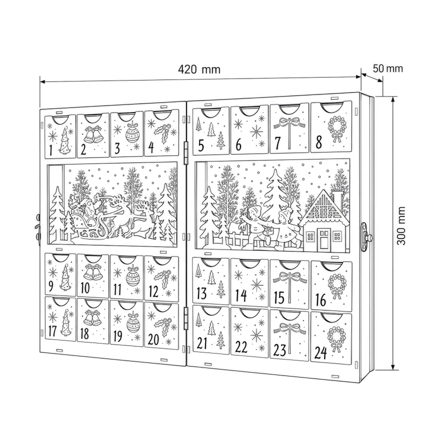 BRILAGI - Calendario dell'Avvento a LED/2xAA