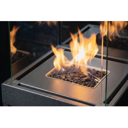 Brilagi - Camino a gas per esterni FLARO GAS 142x36 cm 8 kW 1xAAA antracite + copertura protettiva