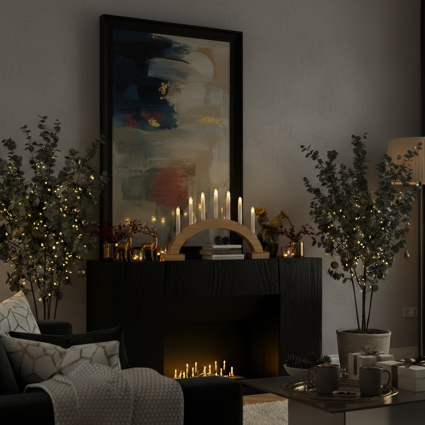 Brilagi - Candelabro natalizio a LED 7xLED/2xAA 28x45 cm