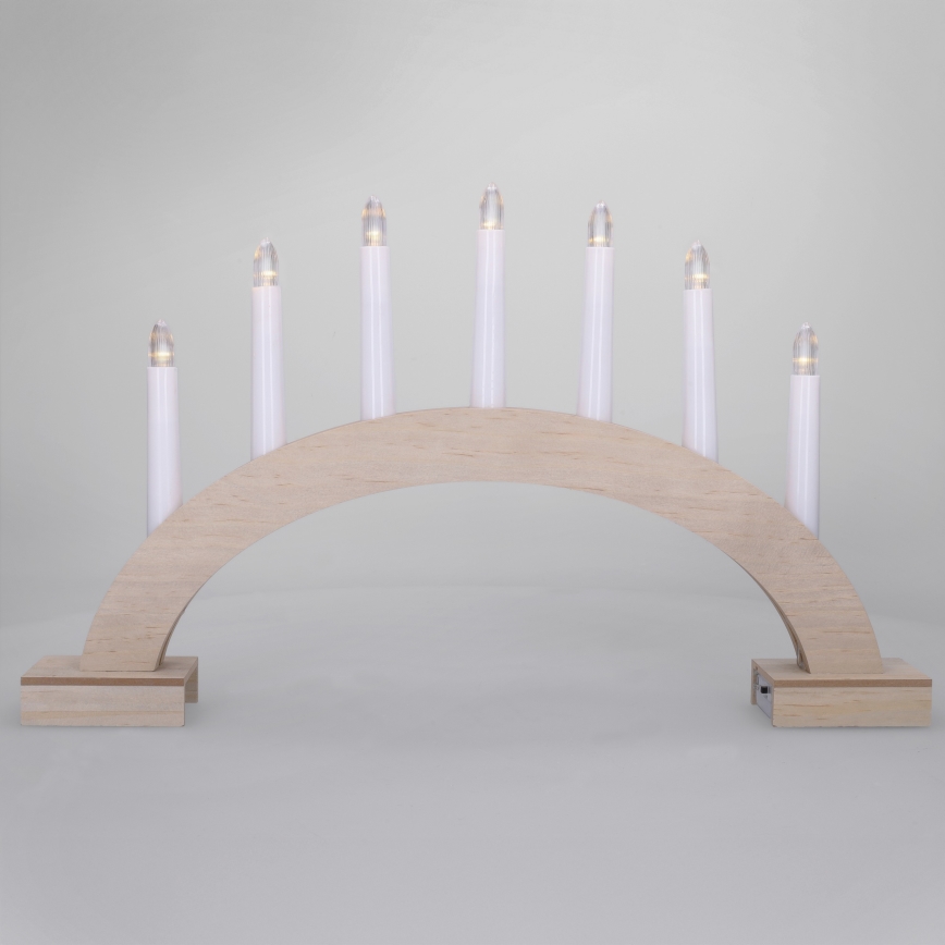 Brilagi - Candelabro natalizio a LED 7xLED/2xAA 28x45 cm