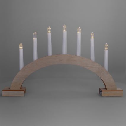 BRILAGI - Candeliere natalizio a LED 7xLED/2xAA beige/bianco