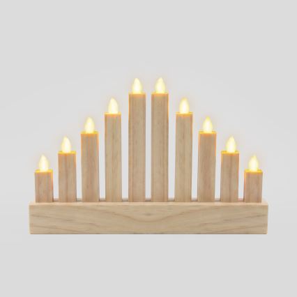 BRILAGI - Candeliere natalizio in legno con 10 LED/2xAA