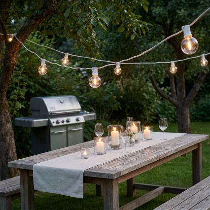 Brilagi - Catena decorativa LED per esterni Ghirlanda 25xE12/0,8W/230V 20m bianca IP44 bianco caldo