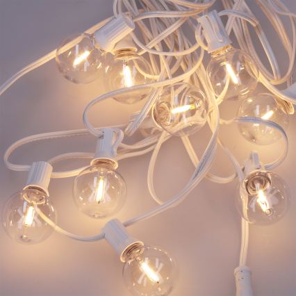 Brilagi - Catena decorativa LED per esterni Ghirlanda 25xE12/0,8W/230V 20m bianca IP44 bianco caldo