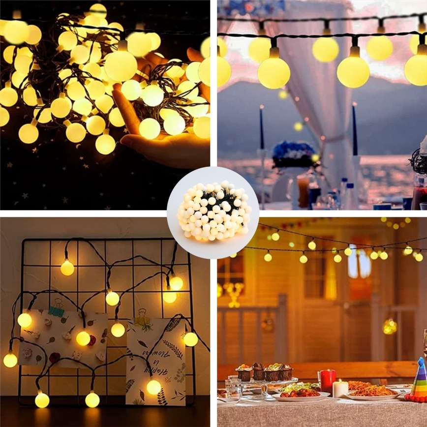 Brilagi - Catena decorativa solare a LED BUBBLE 200xLED/8 funzioni 20m IP65 bianco caldo