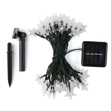 Brilagi - Catena decorativa solare a LED STARS 50xLED/8 funzioni 7m IP65 bianco caldo