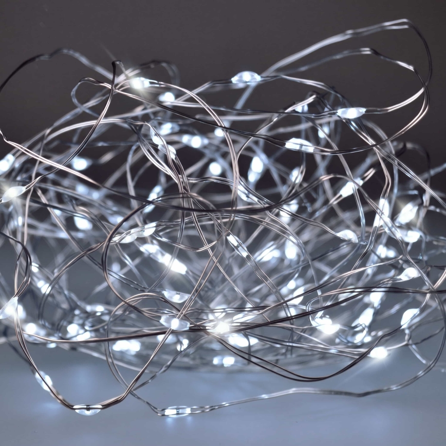Brilagi - Catena luminosa LED per Natale 100xLED/3xAA 10m bianco freddo