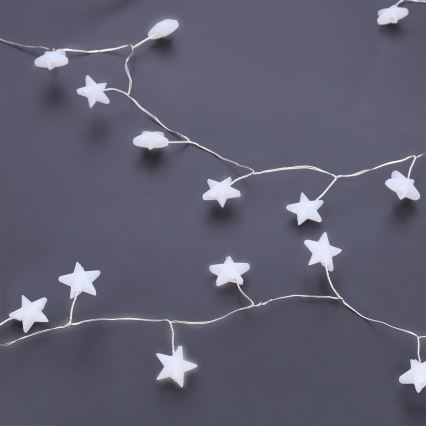 Brilagi - Catena luminosa natalizia a LED 40xLED/3xAA 1,8m bianco caldo stelle
