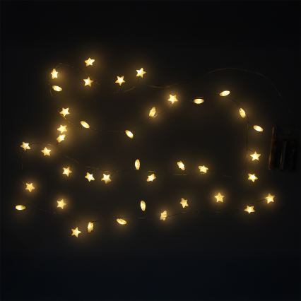 Brilagi - Catena luminosa natalizia a LED 40xLED/3xAA 1,8m bianco caldo stelle