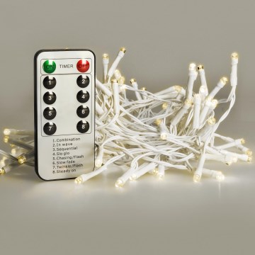 Brilagi - Catena natalizia LED da esterno 120xLED/8 funzioni/3xAA 9,5m bianco IP44 bianco caldo + telecomando