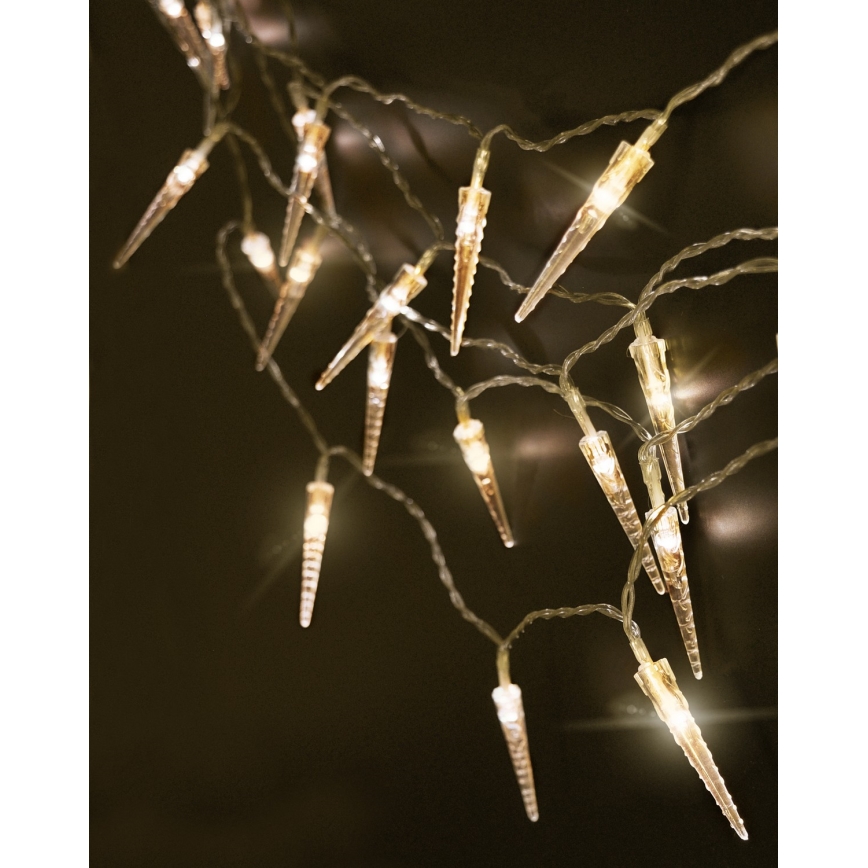Brilagi - Catena natalizia LED da esterno 50xLED/8 funzioni/3xAA 8m IP44 bianco caldo
