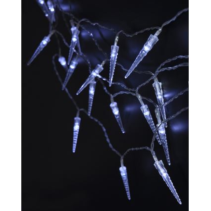 Brilagi - Catena natalizia LED da esterno 50xLED/8 funzioni/3xAA 8m IP44 bianco freddo