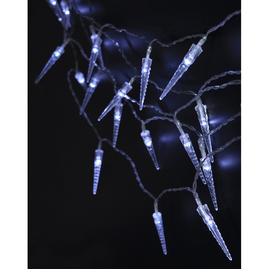 Brilagi - Catena natalizia LED da esterno 50xLED/8 funzioni/3xAA 8m IP44 bianco freddo