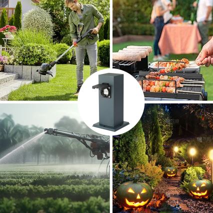 Brilagi - Colonne de prises extérieur PILLAR 1Z SCHUKO 230V IP44 anthracite